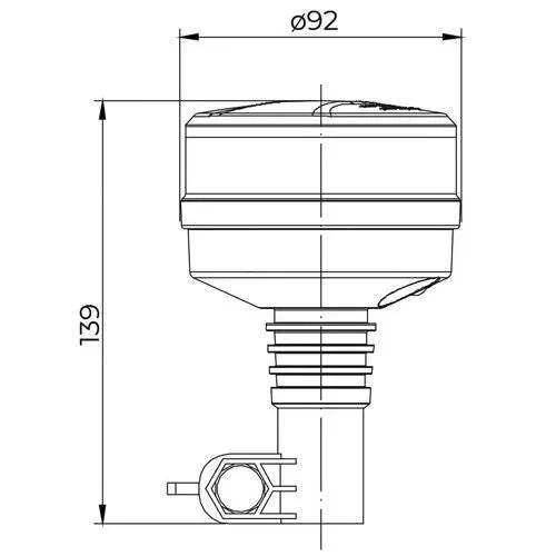 LED R65 Rundumleuchte amber mit klarer Linse | 12-24v | DIN-Sockel | S07ZL602AC