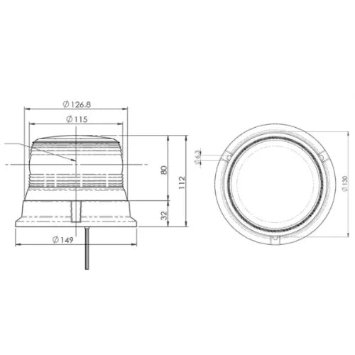 LED Rundumleuchte Amber | 12–24 V |  Art.-Nr. S07ZL701A
