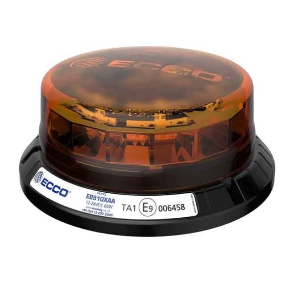 LED R65 Rundumleuchte 12-24v Amber - CISPR25 - IP69K 3-Schraube | EB5102AA